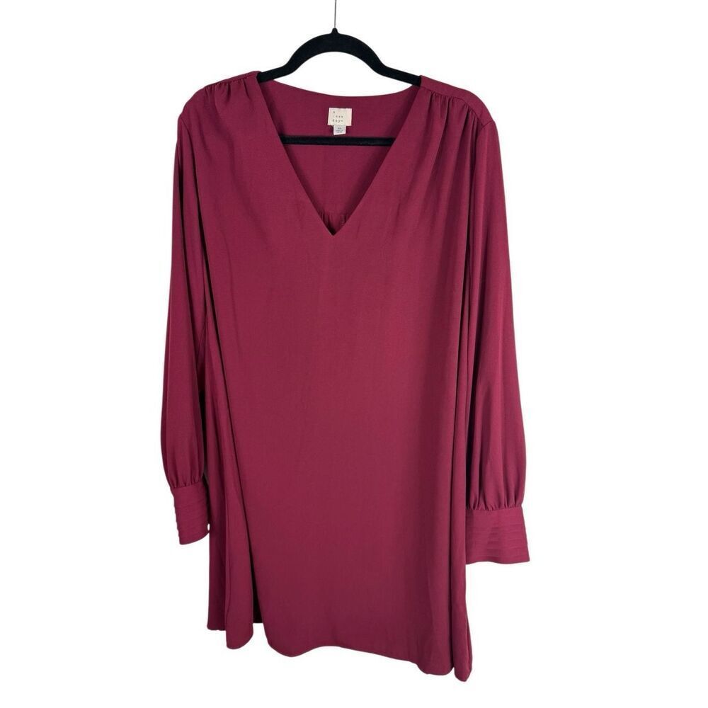 A New Day Maroon Long Sleeve Dress- Size XL